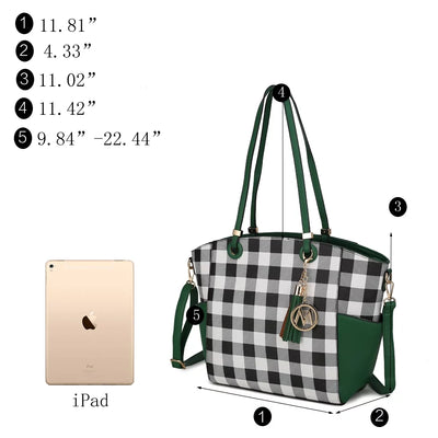 MKF Collection Karlee Vegan Leather Women's Tote Bag & Wristlet Wallet, Classy Shoulder Purse Handbag by Mia K - Green