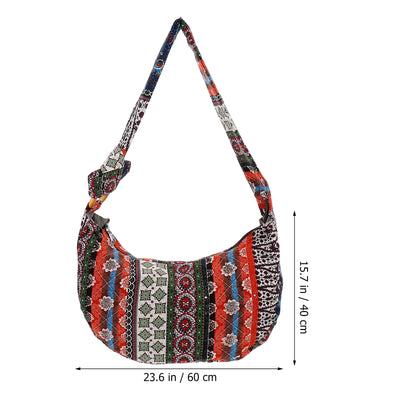 Women's Thai Style Hippie Hobo Soulder Handbags Large Crossbody Messenger Bag Floral Purse