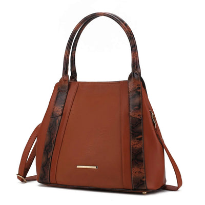 Kenna Snake embossed Vegan Leather Womens Tote Bag by Mia K