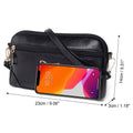 Small Leather Crossbody Purses for Women, Multi Pocket Cross Body Bag Zipper Purse and Handbags, Functional Slim Shoulder Bag with Adjustable Long Strap(Pink)