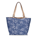 Time and Tru Women's Raya Denim Tote Bag, Floral Denim