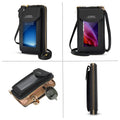 Small Crossbody Cell Phone Bag, TSV Leather Shoulder Phone Purse Pouch with Touch Screen and Card Slots for Women, Black
