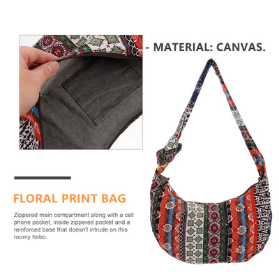 Women's Thai Style Hippie Hobo Soulder Handbags Large Crossbody Messenger Bag Floral Purse