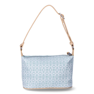 Time and Tru Women's Kai Shoulder Handbag, Ocean Breeze and Beige Jacquard