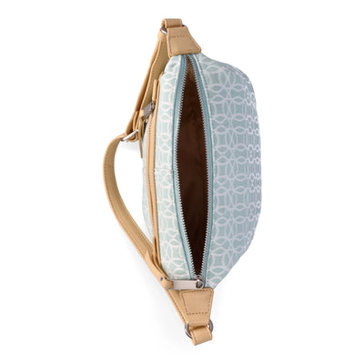 Time and Tru Women's Kai Shoulder Handbag, Ocean Breeze and Beige Jacquard