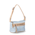 Time and Tru Women's Kai Shoulder Handbag, Ocean Breeze and Beige Jacquard