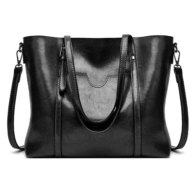 HONGLONG Tote Bag for Women Large Capacity Leather Laptop Briefcase Handbag Travel Purse, Black