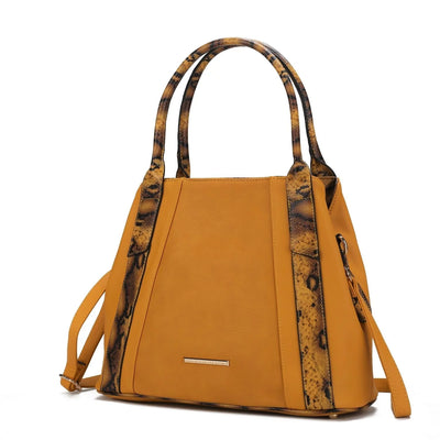 Kenna Snake embossed Vegan Leather Womens Tote Bag by Mia K