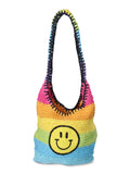 No Boundaries Women's Crochet Festival Hobo Bag, Ombre Smiley