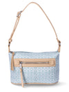 Time and Tru Women's Kai Shoulder Handbag, Ocean Breeze and Beige Jacquard