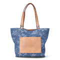 Time and Tru Women's Raya Denim Tote Bag, Floral Denim