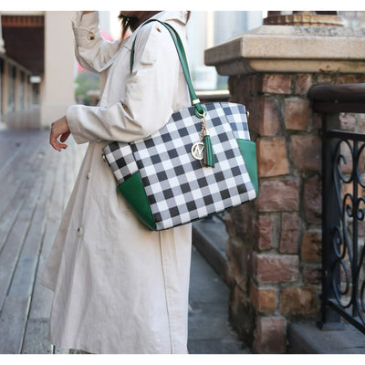 MKF Collection Karlee Vegan Leather Women's Tote Bag & Wristlet Wallet, Classy Shoulder Purse Handbag by Mia K - Green