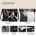 HONGLONG Tote Bag for Women Large Capacity Leather Laptop Briefcase Handbag Travel Purse, Black