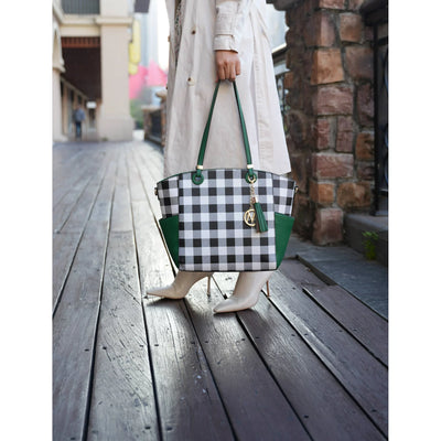 MKF Collection Karlee Vegan Leather Women's Tote Bag & Wristlet Wallet, Classy Shoulder Purse Handbag by Mia K - Green