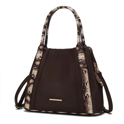 Kenna Snake embossed Vegan Leather Womens Tote Bag by Mia K